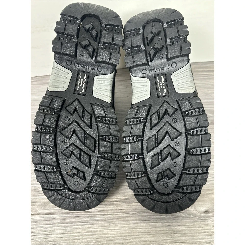 Skechers Burgin-Tarlac‎ Steel Toe Boot Black Mens Size 10.5W